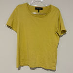 Kasper  Silk Blend Scoop‎ Neck Short Sleeve Knit Top T-Shirt Olive Green Large Photo 0