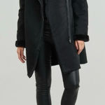 Monoreno  Gray Faux Fur & Suede Coat Photo 0