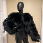 Genuine Raccoon Fur Coat Long Sleeve lined Trench Jacket Parka Puffer bomber fur Black Size XL Photo 15