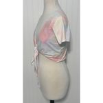 Hollister  Tee Shirt Baby Tee Crop Top Pastel Tie Dye Wrap Front Pink Blue‎ Large Photo 11