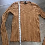 Forever 21 Ribbed Brown Round Neck Long Sleeve Shirt Womens Size Medium Photo 2