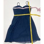Bill Levkoff Chiffon Strapless Cocktail Dress Sweetheart Neckline Navy Dress 10 Photo 7