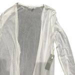 Iris  Long Line Mesh Cardigan in White, Size L​​​ Photo 1