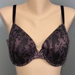 Victoria's Secret Lined Demi Bra Size 36DDD Metallic Snakeskin Smoothing 387000 Photo 1