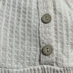 SheIn Thermal Top Long Sleeve V-Neck Button front Casual Neutral Cream Photo 4