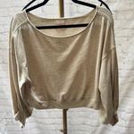 Free People Movement Spring Forward Crop Sweatshirt Women's Sz S Beige Boat Neck Size M Photo 0