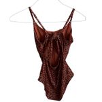 Aerie  Leopard Tie Back Full Coverage One Piece Swimsuit XS Women’s Brown 2555 Photo 2