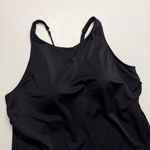 Lands' End Tankini Swim Top Shelf Bra Lightly Padded Criss Cross Halter Black Photo 1