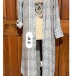Cupcakes and Cashmere Gray Blue Graphic Print Maxi Shirt Women's Small Lagenlook Photo 6