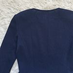 St. John Caviar Jacket Full Zip Up Peplum Wool Blend Long Sleeve Navy Sz 2 Photo 6