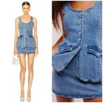 Amanda Uprichard NWT  Kya Romper in Denim Classic Wash Blue Size XS Photo 1