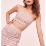 For Love & Lemons  Crop Top Small Pink Rhinestone Coquette Y2K Sparkle Glam Club Photo 1