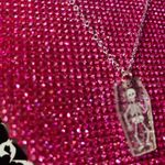 Boutique Skeleton Silver Glitter Coffin Halloween Costume Necklace Creepy Emo goth egirl Photo 5
