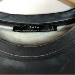 ZARA Black Zip Printed Oversized Short Sleeve T-Shirt S Photo 3