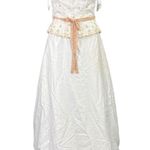 Classics by Eden Womens Wedding Gown Dress Strapless Lace and Jeweled Size 8 Tan Photo 1