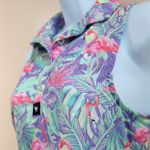 Bad Birdie Sleeveless‎ Golf Polo Shirt Flamingo "Mingos" Print Women's XS Purple Photo 5