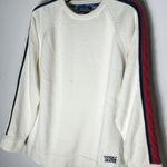 Tommy Hilfiger VINTAGE Jeans Embroidered Cable Sweater Big Logo Size Large Photo 1