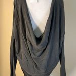 Chaser Charcoal Gray Floral Skull Bull Bison Long Sleeve Cowl Back Medium Photo 1