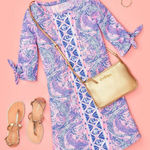 Lilly Pulitzer Size XS Preston A-Line Dress Gator Geometric 100% Pima Cotton Photo 0