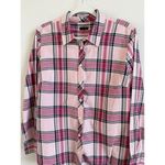Talbots  Women’s Pink Black Plaid Button Down Long Sleeve‎ Shirt Size XL Cotton Photo 9