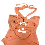NEW Soluna Swim Buckle Up One Piece Swimsuit in Peach Cutout Ruffle Size Small Orange Photo 3