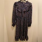 Bohme Modest Long Sleeve Smocked Floral Ruffle Midi Dress Size M Photo 7
