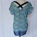 Romeo + Juliet Couture Y2K Womens Top Sz M Asymmetric Sheer Boho Festival Indie Photo 3