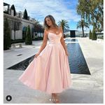 House Of CB  L D-DD 'Mademoiselle' Ballerina‎ Pink Satin Tulle Midi Dress NWOT Photo 5