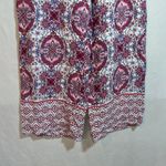 Loft Mosaic Floral Patterned Cropped Wide Leg Pull On Pants Vacation Size M Photo 2