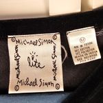 Michael‎ Simon Lite Womens Black Velour Velvet Christmas Sweater Medium Photo 3