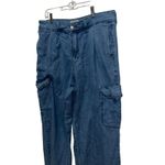 Universal Threads Universal Thread Womens Denim Cargo Pants Blue Size 14 Wide Leg High Rise Photo 1