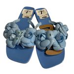 Jeffrey Campbell Fleuris Jelly Flip Flop Blue Floral Thong Sandals Size 10 New Photo 1