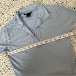 Just Polly V Neck Collared Rib Crop Baby Tee Blue (Medium) Photo 3