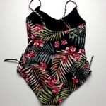 Kensie Swimsuit Women's Medium Black Floral Bikini Swimwear Photo 5