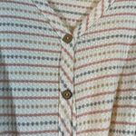 Paper Crane  Stripe Gray Pink Tie Front Knit Button Down Top Size Large EUC #0551 Photo 4