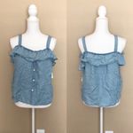 Maison Jules NWT  cold shoulder chambray tank top Photo 2