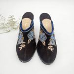 Cole Haan Kyrene Brown Suede Floral Embroidered Y2K Platform Mule Clogs - Size 9 Photo 3