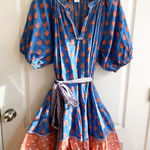 Printfresh  Blue and Orange Floral Mini Dress Photo 0