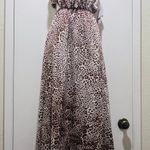 Womens Leopard Cheetah Print Maxi Summer Dress Size Medium NWT Cut Out Back Multi Photo 9