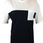 3.1 Phillip Lim Phillip Lim 3.1 Black & White Knit Short Sleeve Colorblock Crewneck Tee Shirt Photo 0