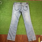 Odyn Jeans Size 28 Light Wash Y2K Embroidered Floral Studded Low Rise Button Fly Blue Photo 12