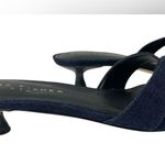 Marc Fisher Women’s 8.5 NWOT Denim Slide Kitten Heel Crisscross Strap Sandals Photo 2