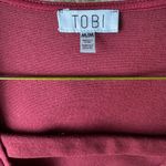 Tobi red mini dress long sleeves bodycon dress wine deep v Photo 2