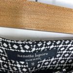 Nanette Lepore  Black White Printed Pleated Front Pants Women's Size 12 Photo 5
