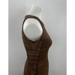 ZARA  Brown Knit Cold Shoulder Long Sleeve Midi Dress Size S New NWT Ribbed Photo 8
