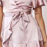 Selfie Leslie Cami Angel Sleeve Faux Wrap Dress Rose Gold Photo 0