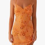 Peppermayo Sequin Beaded Tropical Orange Mini Dress- Size Large Photo 0