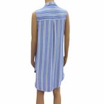 Staccato  Blue Striped Sleeveless Button Up Tunic Top Blouse Womens Large Photo 6