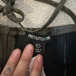 Pretty Little Thing  Dark Khaki PU Cup Detail Halterneck Bodycon Dress Photo 4