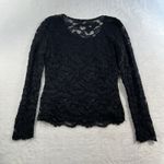 Vtg M Medium Lace Top Y2K 90s Goth Grunge Whimsigoth Festival Long Sleeve Michi Black Photo 9